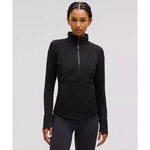 Lululemon Cold Weather Running Half Zip Black Size 8 NWOT